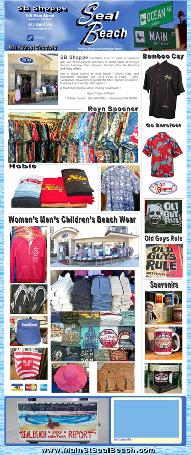 SB Shoppe in Seal Beach is an example of a Websharing Ad