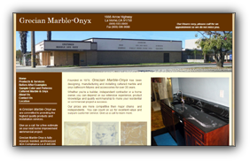 Website for Manufacturing business ~ Grecian Marble-Onyx in La Verne